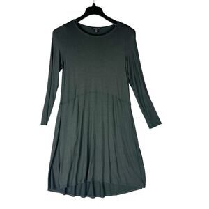 Eileen Fisher Womans Petite Small Dress Grey Long Sleeve‎ Pockets Stretch
